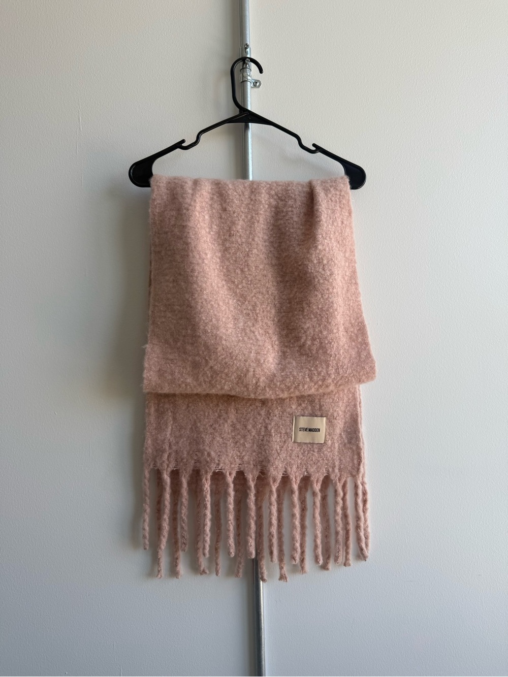 Steve Madden Blush Pink Fringe Scarf
